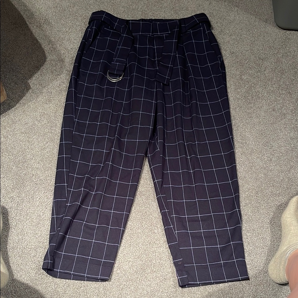 a new day Blue and White Dress Pants with Geometric Pattern